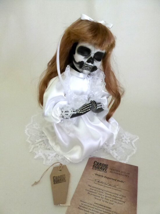 Cradle to Grave Curiosities Other - OOAK 11” KNEELING PRAYING SKELETON HORROR UNDEAD PORCELAIN DOLL PROP ODDITY